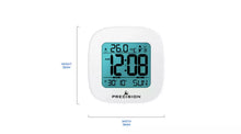 Precision Radio Controlled Digital Alarm Clock - White