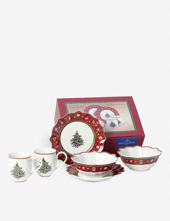 Breakfast for Two Christmas crockery set of six