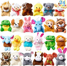 JOYIN Toy 24 Pack of Mini Animal Plush Toy Assortment (24 units 3"/7.6cm each) Easter Egg Filler Party Bag Fillers for Kids