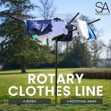 SA Products Rotary Washing Line  45m Rotating Outdoor Washing Line  Heavy Duty Clothes Airer Outdoor  Garden Rotary Line  4 Arm Rotary Washing Line  Washing Line Rotary with Ground Spike & Cover
