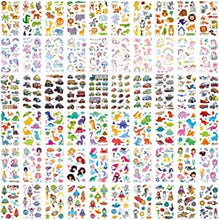 ECHOCUBE Temporary Tattoos for Kids,60 sheets Mixed Style Waterproof Fake Tattoo Sticker Set with Dinosaur Animal Space Unicorn Mermaid Car Theme,Birthday Party Bag Fillers for Boys Girls Gifts