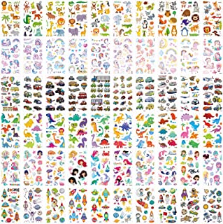 ECHOCUBE Temporary Tattoos for Kids,60 sheets Mixed Style Waterproof Fake Tattoo Sticker Set with Dinosaur Animal Space Unicorn Mermaid Car Theme,Birthday Party Bag Fillers for Boys Girls Gifts