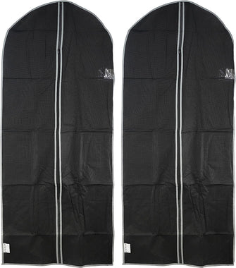 GEEZY 2 Pcs Zip Up Hanging Suit Dress Coat Garment Bag Clothes Cover DustProof Storage