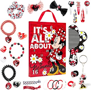 Disney Advent Calendar 2022, Minnie Mouse Advent Calendar with Hair Accessories for Girls & Jewellery, Disney Gifts for Girls