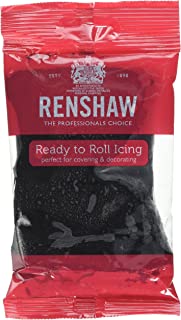 Renshaw Jet Black Ready to Roll Fondant Icing Sugarpaste - 250g