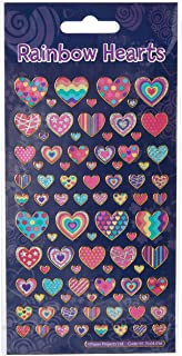 Paper Projects 01.70.04.056 Rainbow Hearts Sparkly Reusable Stickers, Multicoloured, 19.5cm x 9.5cm