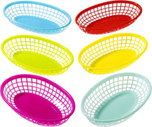 Talking Tables 6 Pack Reusable Plastic Colourful Food Baskets for Hotdogs, Burgers, Fries, Sweets, Crisps, Snacks  Movie Nights, Kids Birthday Party Picnics, Tropical BBQ, Summer Garden Festival