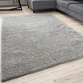 THE RUGS Living Room Rug - Shaggy Soft And Elegant Carpets For The Bedrooms And Kitchen, Easy To Clean, Many Different Sizes (80x150 cm, Grey)