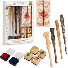 Harry Potter Gifts Wand Pen Set of 4 Stationery Supplies with Marauder’s Map Hogwarts House Stamp Kit and Ink Set