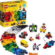 LEGO 11014 Classic Bricks and Wheels Starter Building Set with Toy Car, Train, Bus, Robot and More Construction Toys, Gifts for 4 Plus Year Old Boys & Girls