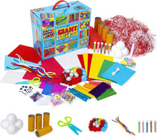 abeec Giant Craft Box for Kids - Box of Arts and Crafts Supplies - Craft Kits for Kids - Containing Lolly Pop Sticks, Googly Eyes, Pipe Cleaners, Tissue Paper - Kids' Craft Kits