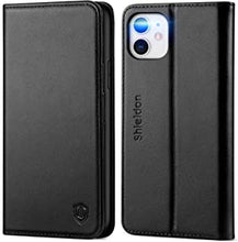 SHIELDON iPhone 11 Case, iPhone 11 Wallet Case, Protective Genuine Leather Case with RFID Blocking, Viewing Stand, Magnetic Close, TPU Shell, Flip Cover Compatible with iPhone 11 (6.1Inches), Black