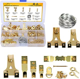 StayUnique1 260 PCs Heavy Duty Picture Hooks - Rustproof Picture Hanging Kit with Saw Tooth, D-Ring, Nails with Screws for Mirrors, Picture Frames & Paintings