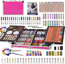 KINSPORY Art Set for Kids, 139PCS Art Kits For Kids, Deluxe Painting Aluminum Box Art Set, Coloring Drawing Art Supplies Case Gift for Artists Teens Adults Boys Girls 4 5 6 7 8 9 10 11 12 (Pink)