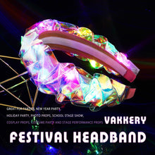 Vakkery Light Up Headbands LED Flashing Hair Band Luminous Laser Headdress Party Festival Hair Accessories for Women and Girls