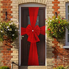 I LOVE FANCY DRESS LTD Christmas Door Bow - Large Red Decoration with Diamante Detail - Xmas Baby Shower Wedding Celebration – Festive Season House Decoration