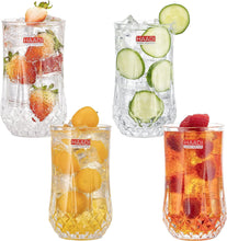 HAADI Drinking Glasses Set of 6 Crystal Clear Tall Water Glass Tumbler Highball Cocktail Glasses for Wine, Whiskey, Juice,Gin and Other Beverages (350ml)