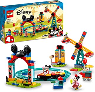 LEGO 10778 Disney Mickey, Minnie and Goofy's Funfair Fun Set with Ferris Wheel & Goofy Figure, Buildable Toy, Xmas Gifts for Girls and Boys 4 Plus Years Old