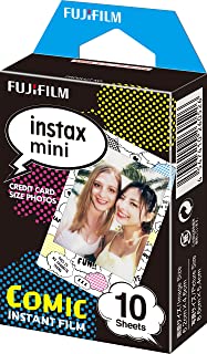 instax mini instant film, Comic strip border, 10 shot pack, suitable for all instax mini cameras and printers