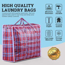 AAYAW laundry bags with zips & handles (Pack of 5) strong and light weight storage bags for clothes Perfect for Moving/Travel/Storage Reusable