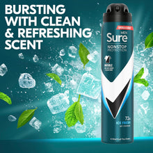 Sure Men Invisible Ice Fresh Nonstop Protection leaves no white marks or yellow stains on clothes Anti-perspirant Deodorant Aerosol 72h protection anti-perspirant deodorant spray, 250ml
