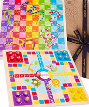 Jaques of London Snakes and Ladders Game for Kids with Ludo Game Board | 2 in 1 Kids Board Games | Wooden Games for 3 4 5 Year Olds Girls and Boys | Since 1795