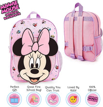 Disney Travel Backpack for Kids and Toddlers Minnie Mouse Marie Girls Backpack with Water Bottle Pocket Nursery Preschool School Bag Holiday Travel Accessories Cute Girls Gifts