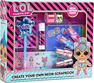 L.O.L. Surprise! Scrap Book Set For Children, Arts and Crafts For Kids, Scrapbook Accessories Including LOL Dolls Glow in the Dark Stickers, Photo Album, Sequin Pen, Gifts For Girls + 1 Surprise Bag