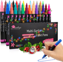 PAINTIGO Acrylic Paint Pens for Rock Painting, Wood, Ceramic, Glass, Fabric, Mugs, Canvas, DIY Craft Supplies - Acrylic Paint Markers Set of 26 Colors, Water Based, Waterproof, Extra Fine Tip 0.7mm