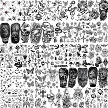 Bilizar 48 Sheets 3D Small Temporary Tattoos For Kids Women Neck Girls Arm Boys, Temp Tiny Halloween Tattoo Stickers Men Spider Cross Scorpion Snake Tiger Lion, Flower Ghost Skull Fake Tatoos Acnhor