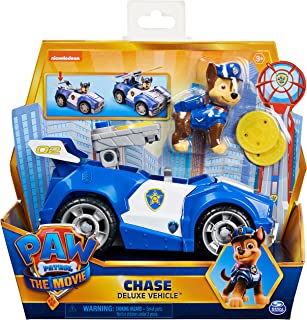 PAW Patrol, Chase’s Deluxe Movie Transforming Toy Car with Collectible Action Figure, Kids’ Toys for Ages 3 and up