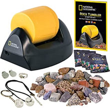 NATIONAL GEOGRAPHIC Starter Rock Tumbler Kit - Complete Rock Polisher Kit, Durable Leak-Proof Tumbler, 227 Grams of Rocks, Grit, 5 Jewellery Fastenings