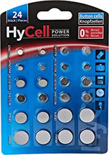 HYCELL Alkaline & Lithium Button Cells [Assorted Multipack of 24] Incl 2 of CR1620/CR2016/CR2025/CR2032/LR41/LR43/LR44/LR626/LR621/LR754/LR1120/LR1130 Coin Cells ideal for Watches, Car Keys, Toys etc