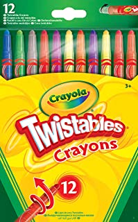 CRAYOLA Twistables Colouring Crayons - Assorted Colours (Pack of 12) | Simply Twist for More Colouring Fun - No Need to Sharpen! | Kids Arts & Crafts | Ideal for Kids Aged 3+