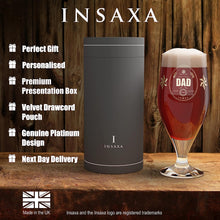 Insaxa Father's Day Gifts Dad Gifts - World's Finest Dad Beer Glass (1 Pint / 580ml) Dad Birthday Gifts for Dad Christmas Gifts for Dad Presents for Dad Fathers Day Gift Dad Gift