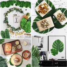 78 pieces of 8 kinds of fake leaves, tropical palm leaves, monstera leaves, artificial leaves for safari parks, Hawaiian dinosaurs, banquet table decoration, wedding and birthday themed parties