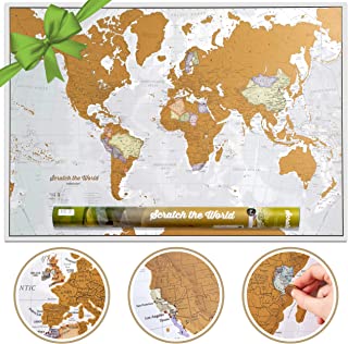 Scratch The World® Travel Map - Scratch Off World Map Poster with Gift Tube - X-Large - 84 x 59 cm - Maps International - 50 Years + of Map Making