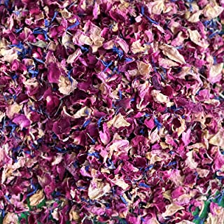 Natural Biodegradable Rose Petal Flower Confetti - 1 Litre - Vibrant Blue Cornflower, Red and Pink Rose, Fragrant Lavender - 10 Handfuls - Wedding - Visit Our Store For Full Range & 2/5/10 Litres 01