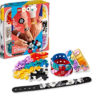 LEGO 41947 DOTS Disney Mickey & Friends Bracelets Mega Pack 5in1 Crafts Set, DIY Toy Jewellery Making Kit for Kids, with Glitter and Minnie Mouse Tiles