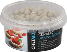 Chef Aid Reusable Ceramic Baking Beans and Blind weights in storage tub, Oven Beads Prevent Pastry shrinkage, Blind bake Quiche, Pies, and Tarts, Heat Resistant, Approx 500 g.