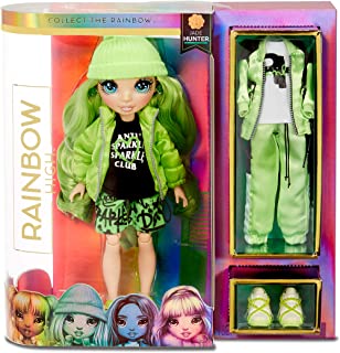 Rainbow High Fashion Doll - Jade Hunter - Green Themed Doll With Luxury Outfits, Accessories and Fashion Doll Stand - Rainbow High Series 1 - For Girls Age 6+