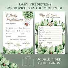 Baby Shower Games (5 Fun Games for 12 Guests), Baby Prediction Cards, Advice for Mum-to-be, True or False, Guess The Celebrity, Gender Neutral Botanical Floral Design for Boy and Girl White and Green