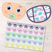 Baby Shower Game  Pin The Dummy On The Baby  35 Player  Blindfold, Winner Prize and XL Poster included for fun boy, girl, neutral / unisex baby shower party  baby shower games modern classic