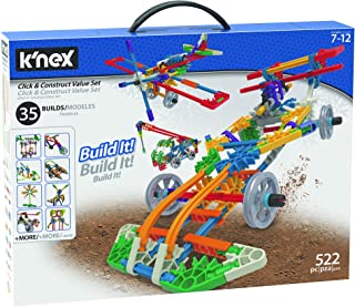 K'Nex 18026 Click and Construct Value Building Set, Educational Toys for Kids, 522 Piece Stem Learning Kit, Engineering for Kids, Fun and Colourful Building Construction Toys for Children Aged 7 +