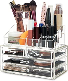 Deco Express Makeup Organiser Storage with Drawers (Large) Clear