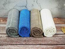 gryeer Microfibre Tea Towels, Super Absorbent, Extra Large and Thick Kitchen Towels, Stripe Designed, 50 x 70 cm, Pack of 8, Grey