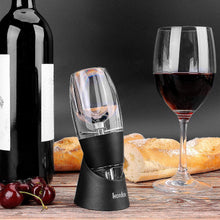 Hotder Wine Aerator, Acrylic Red Wine Decanter Pourer with Base Gift Set for Christmas New Year Party Wine Lover Gift-Black