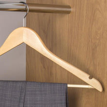 HANGERWORLD 10 Natural Wooden 45cm Coat Clothes Garment Hangers with Non Slip Trouser Bar