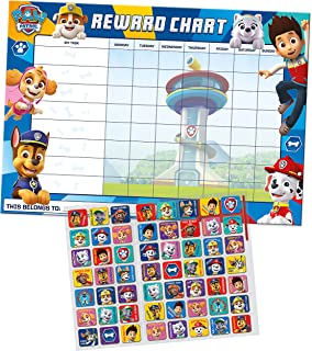 Paper Projects 01.70.30.024 Paw Patrol Everyday Reward Chart and 56 Sparkly Stickers, 29.7cm x 42cm