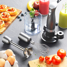 Salter EK2827GUNMETAL Cosmos 3 in 1 Hand Blender - Electric Whisk & Mini Food Processor, Vegetable Chopper with Stainless Steel Blades, 500 ml Chopping Bowl, Blend Smoothies, Baby Food and Soups, 350W